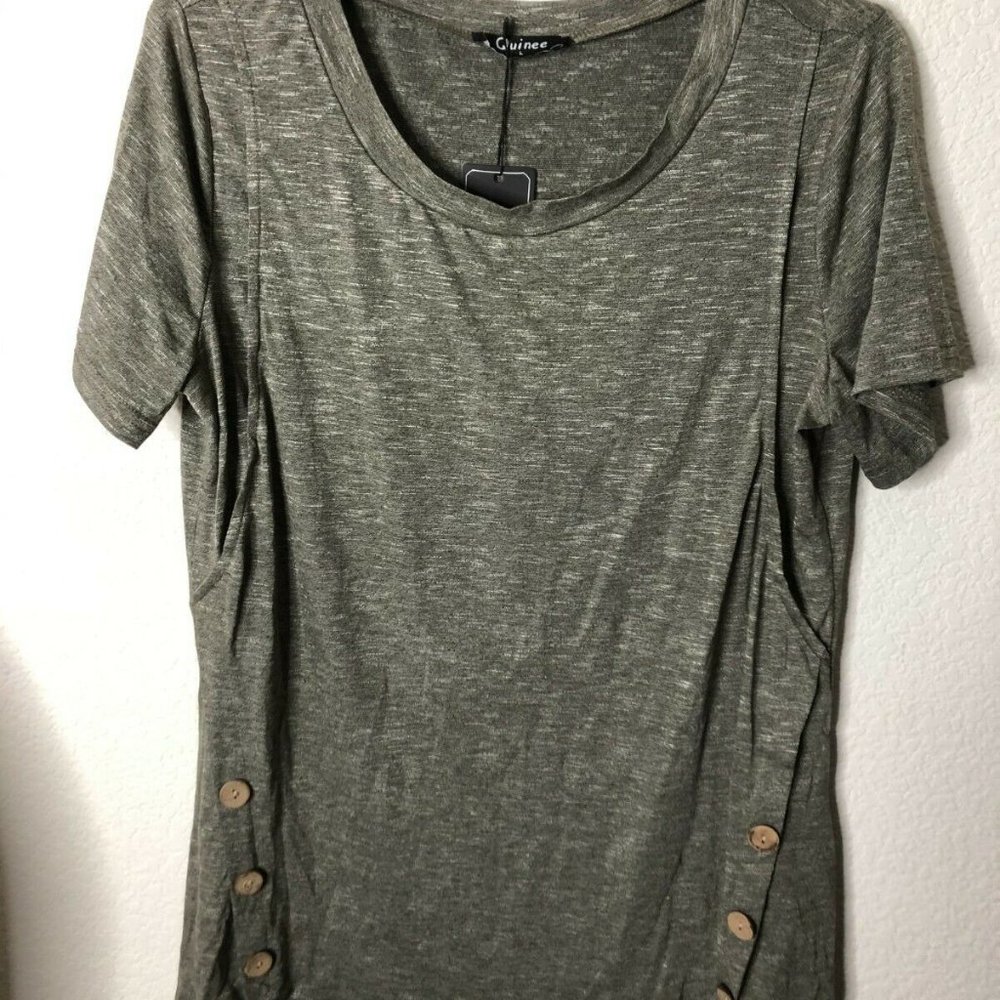 Quinee Women's Casual Button Side Nursing Maternit
